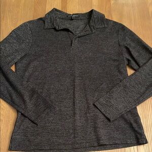Long sleeve Charcoal Gray Polo Shirt